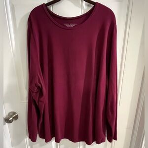 Susan Graver 4X Deep Raspberry (Burgundy/Wine) Long Sleeve Cool Cotton Top